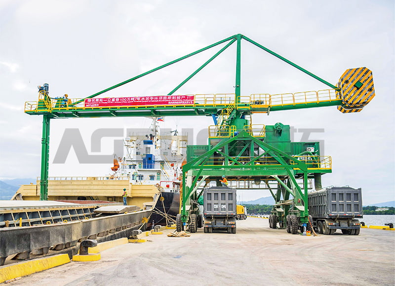 1000-70000 DWT 200-1500t/h 타이어 모바일 스크류 선박 언로더