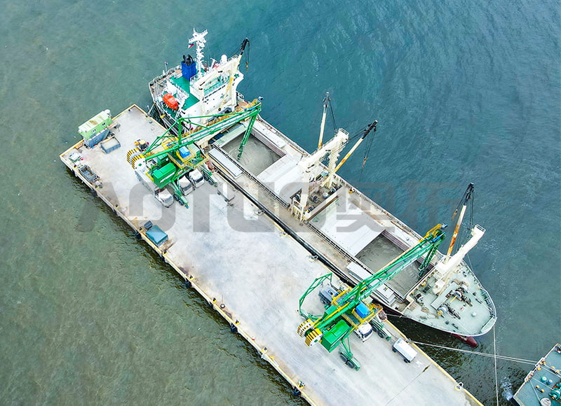 1000-70000 DWT 200-1500t/h Tire Mobile Screw Ship Unloader